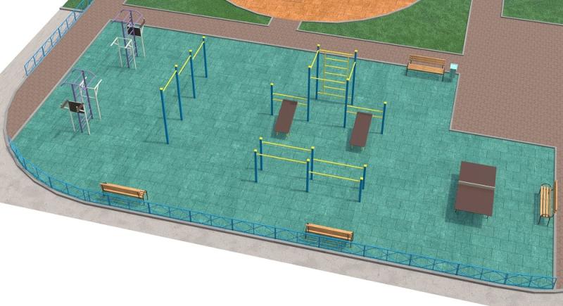 Проект спортивной площадки с столом теннисным в Тамбове