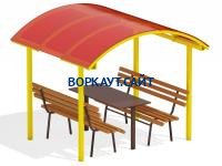 Стол и лавки под навесом МАФ 4005 в Тамбове