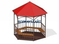 Беседка с лавками и полом МАФ 4122 в Тамбове