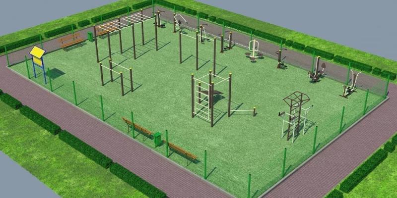 Проект спортивной воркаут площадки с уличными тренажерами - 1467400 рублей в Тамбове