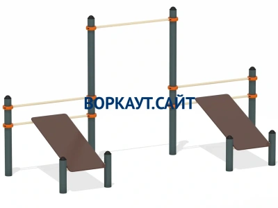 Воркаут с турником и двойной скамьей для пресса ВС-28 в Тамбове