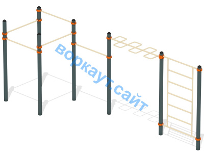 Воркаут турники с шведской стенкой и рукоходом  ВС-21 в Тамбове