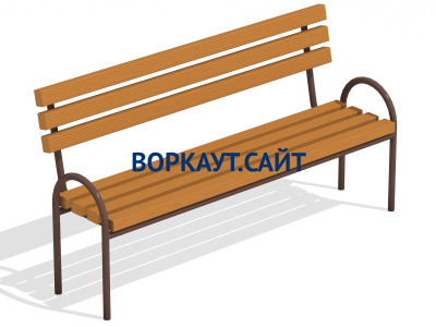 Парковая лавочка со спинкой МАФ 1605 в Тамбове