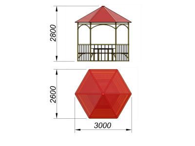 Беседка со столом и лавками МАФ 4121 в Тамбове