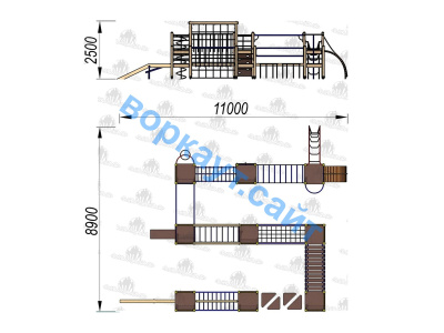 Детский спортивный комплекс Полоса препятствий ДСК 3116 в Тамбове