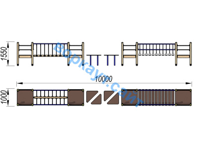 Детский спортивный комплекс Двойной мостик ДСК 3115 в Тамбове
