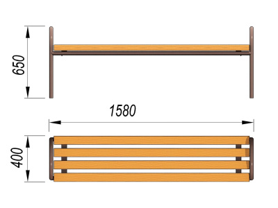 Лавочка парковая МАФ 1603 в Тамбове