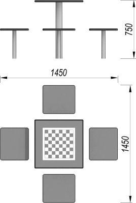 Шахматный стол МАФ 3516 в Тамбове