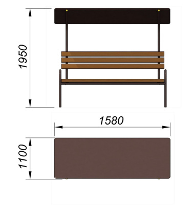 Лавочка под навесом МАФ 1607 в Тамбове