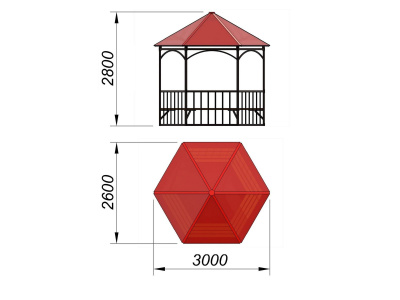 Беседка с лавками и полом МАФ 4122 в Тамбове