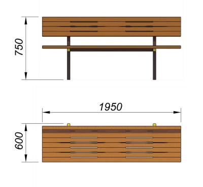 Диван уличный МАФ 1608 в Тамбове