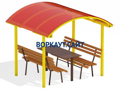 Стол и лавки под навесом МАФ 4005 в Тамбове