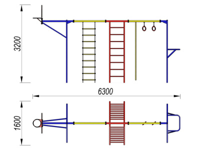 Гимнастический комплекс с баскетбольным щитом МАФ 3001 в Тамбове Гимнастический комплекс с баскетбольным щитом МАФ 3001 в Тамбове